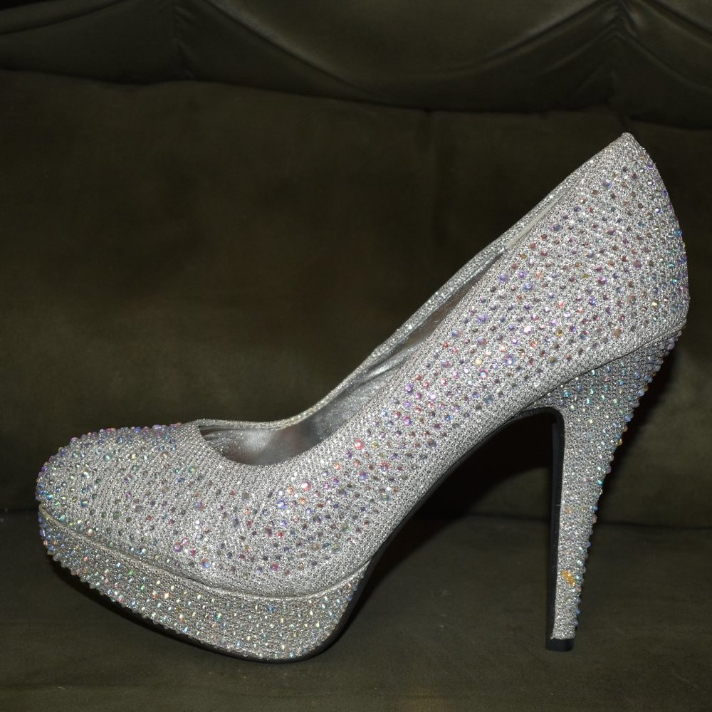 Pierre Dumas Sparkle Platform Heels Size 10